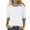 Blue, variant on Charella 3/4 Sleeve Tops for Women Solid Color Crew Neck Tunic T-Shirts Basic Tees Loose Fit Blouses (3XL, Gray)