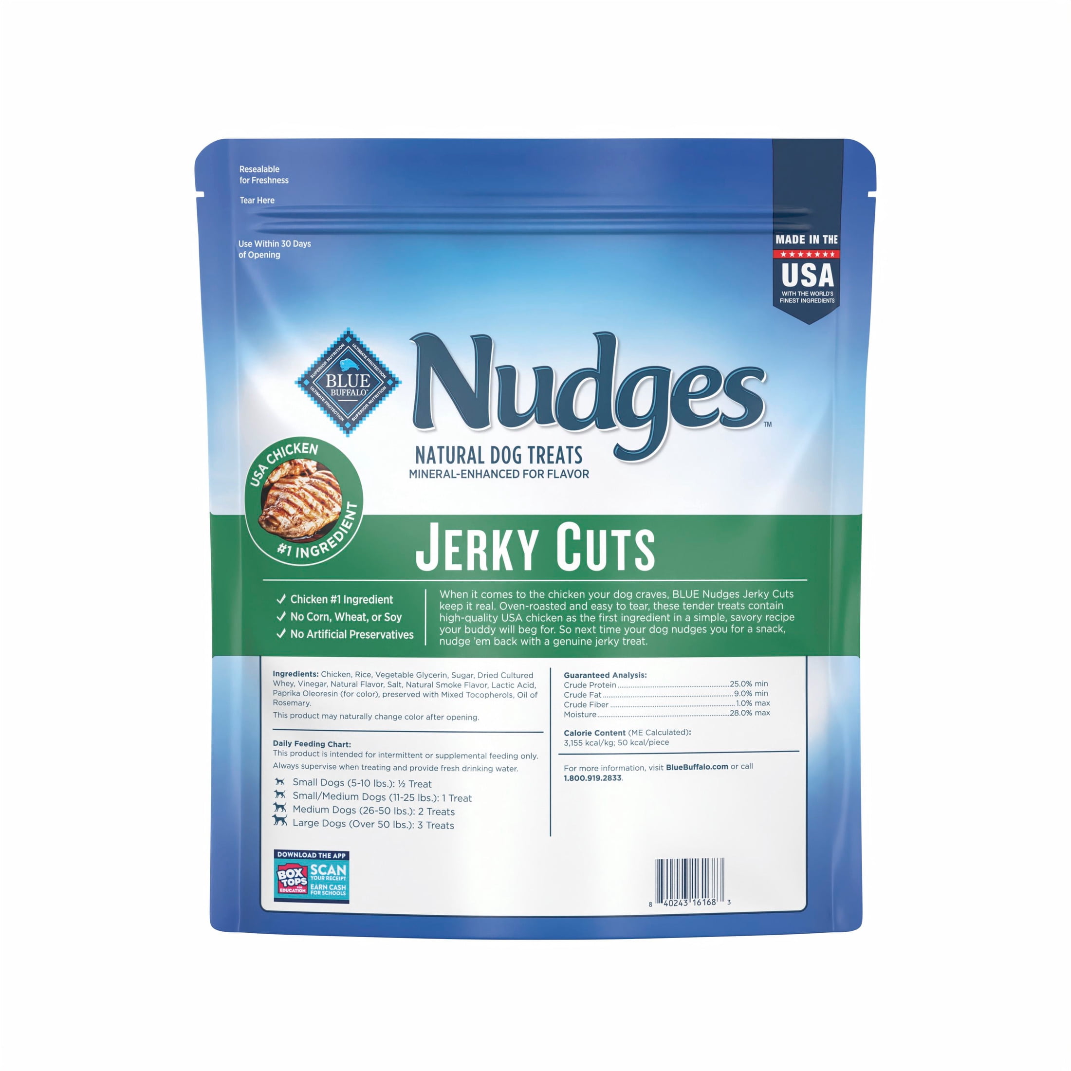 Blue Buffalo Nudges Jerky Cuts, Natural Dog Treats, Chicken Jerky, 44oz Bag