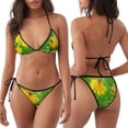thumbnail image 3 of Xecao Bees Pollinates A Yellow Dandelion Print Women's Stretchy Bikini Set Adjustable Straps Two-Piece Swimsuit for Swimming Sunbathing, 3 of 5