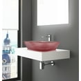 thumbnail image 3 of Charlie 18" Rectangle Decorative Pink Vessel Glass Sinks With 36" White Base, 3 of 7