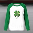 thumbnail image 5 of FDGIU ‌‌‌‌Women's Saint Patrick's Day Sweatshirt - Long Sleeve Green Shamrock Print Crew Neck Pullover, 5 of 7