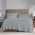 thumbnail image 4 of Color Sense 3-Piece Brushed Percale Cotton Blend Bedsheet Set, Cool & Crisp, Breathable, Wrinkle Resistant, Twin XL Light Gray, 4 of 12