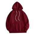 thumbnail image 3 of Vrorvz Womens Hooded Sweatshirt Drawstring Long Sleeve Sweatshirts Casual Loose Soft Lounge Top with Pockets, 3 of 5