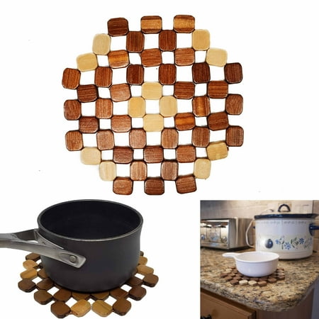

1 Pc Bamboo Trivet Mat Hot Pad Pot Holder Oven Heat Resistant Coaster Kitchen