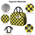 thumbnail image 4 of Yellow and Black Checkered Pattern Insulated Leakproof Lunch Box for Work, Lunch Bag for Women Men, Loncheras Para Mujer for Beach Travel Picnic Camping, 4 of 6