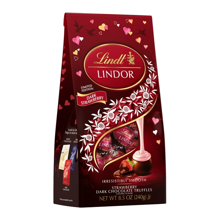 Lindt LINDOR Valentine's Day Strawberry Dark Chocolate Truffles