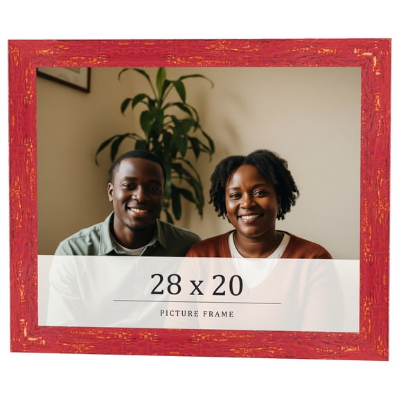28x20 Frame Red Solid Wood Picture Frame Width 1.125 Inches | Interior Frame Depth 0.5 Inches |