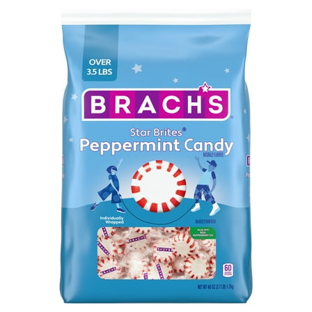 Brach's Star Brites, Individually Wrapped, Peppermint Candy, 60 oz Bag