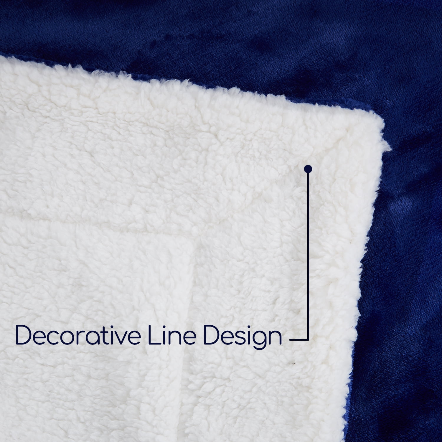 JML Bedding Sherpa Fleece Blanket Twin,Navy Warm Reversible Plush Fleece Couch Bed Blanket