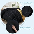 thumbnail image 4 of 100% Cotton All Season 1pc Box Stitched Comforter, Duvet Insert Cover, Pattern Solid Black Color Twin (66"x90") Size Machine Washable Lightweight, 4 of 6