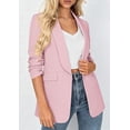 thumbnail image 6 of PRETTYGARDEN Women's Spring Blazers Business Casual Outfits Open Front Ruched 3/4 Sleeve Lightweight Work Suits Jackets, 6 of 9