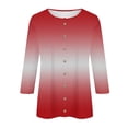thumbnail image 5 of HAPIMO Women's Fashion Shirts V-Neck Pullover Long Sleeve Blouse Classic Solid Color Button Chiffon Tops Cozy Casual Sweatshirt T-Shirt Clothes for Women, 5 of 5