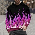 thumbnail image 7 of Jinhomg Casual Hoodies Pullover for Women and Men Flame Print Hooded Sweatshirt with Pocket Lightweight Drawstring Hoodie Hot Pink,L, 7 of 7