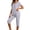 Gray, variant on Pajamas for Women Set Casual Scoop Neck Ruched Tops Knee Length Pants Summer Sleepwear Loose Button Sets
