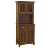 Home Styles Cherry Buffet with Cherry Top and 2-Glass Door Hutch