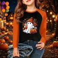 thumbnail image 2 of Ruyang Fall Long Sleeved T Shirt for Girls Ghost Pumpkin Soft Baggy Tee Tops Kids Baby Crewneck Casual Blouses Fall Halloween Clothes, 2 of 8
