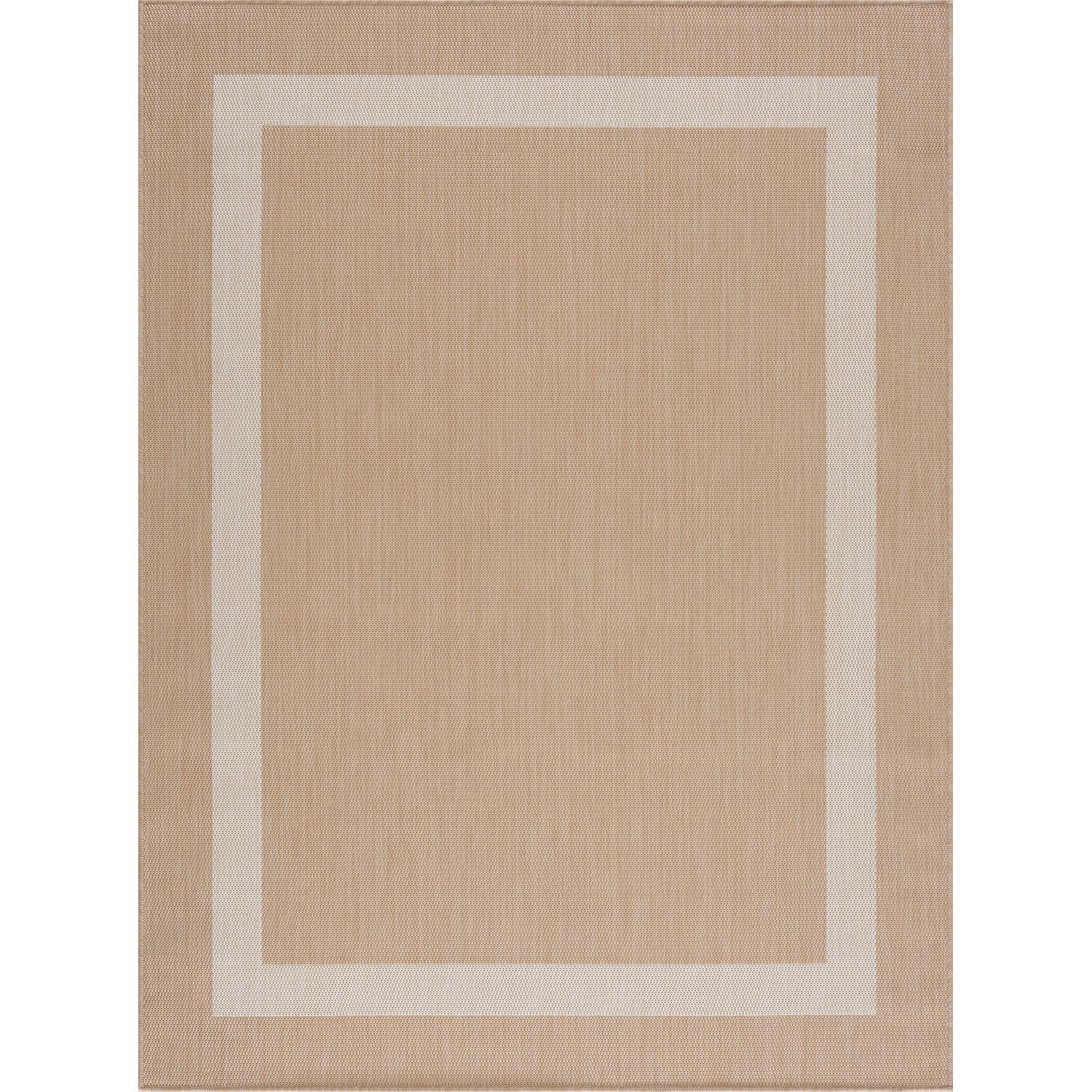 Outdoor Rug 5x7  Modern Outside Rugs For Patios Porches Waterproof Durable Washable Non-shedding Easy-to-clean Indoor Area Carpet (5 X 7 Bordered - Beige/white)