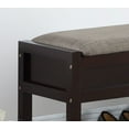 thumbnail image 3 of Nmkwnr Fabric Upholstery Seat Bench with Shoe Storage Shelf, Perfect for Home, Living Room, Dark Brown, 3 of 5