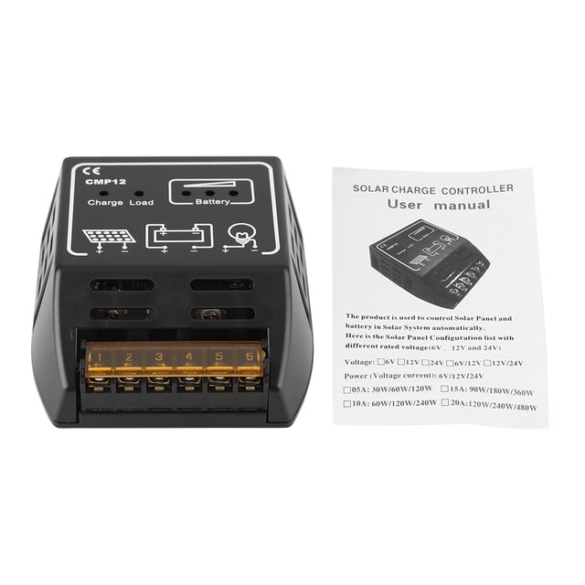 Controlador fotovoltaico de carga solar 12V 10A Regulador de batería de identificación automática