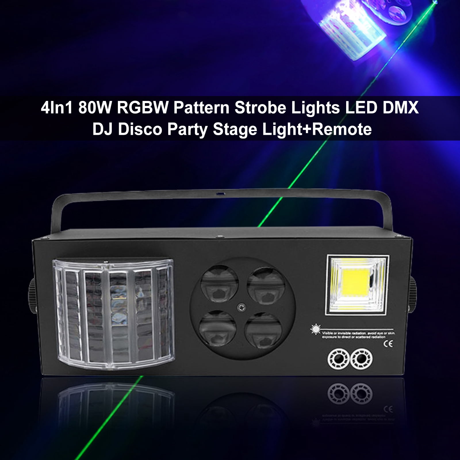 Motor Genic 4In1 80W RGBW Pattern Strobe Lights LED DMX DJ Disco Party Stage Light+Remote