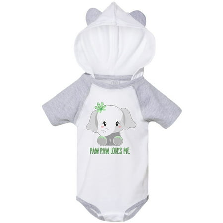 

Inktastic Paw Paw Loves Me- cute elephant Gift Baby Boy or Baby Girl Bodysuit