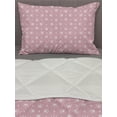 thumbnail image 3 of Royal Comforter & Sham Bedding Set, Simplistic Retro Style Pattern with Cartoon Crowns and Fleur De Lis Ornate, 3 pcs Duvet Set Microfiber Filling Quilt, 5 Sizes, Dried Rose and White, by Ambesonne, 3 of 4