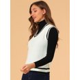 thumbnail image 4 of Suéter Sin Mangas Allegra K Chaleco de Suéter con Cuello En V Para Mujer Blanco S, 4 of 6