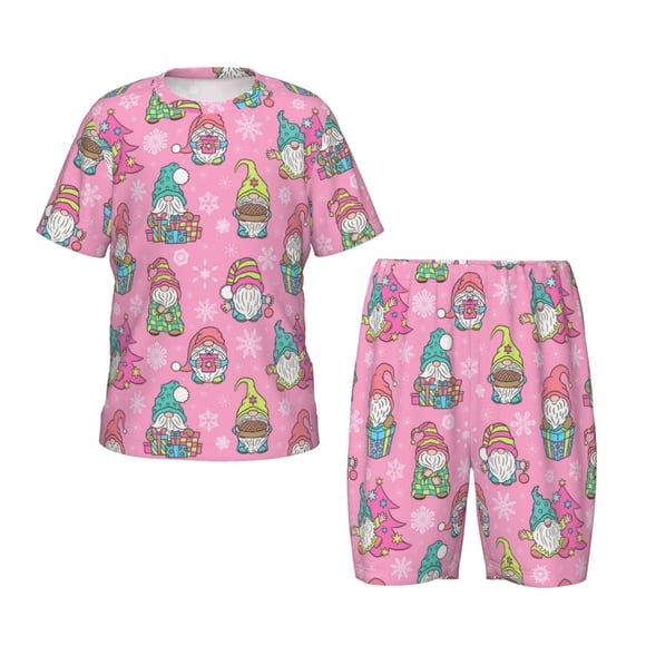 Balery pink Holiday Joy Conjunto de Pijama Infantil de Manga Corta con Estampado – Ropa de Dormir de Algodón Suave-3X-Large