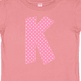 thumbnail image 4 of Inktastic Pink and White Polka Dots Letter K Boys or Girls Baby T-Shirt, 4 of 5