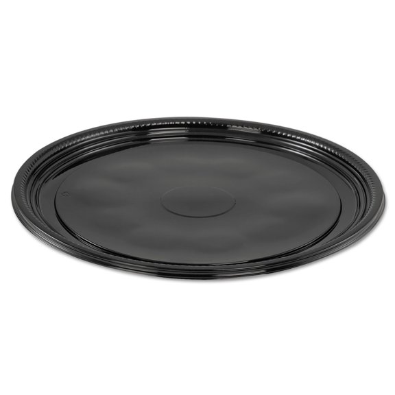 Caterline Casuals Thermoformed Platters 12" Diameter Black. Plastic 25/Carton WNAA512PBL