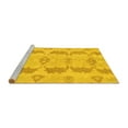 thumbnail image 2 of Ahgly Company Machine Washable Indoor Round Abstract Yellow Modern Area Rugs, 3' Round, 2 of 4