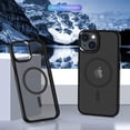 thumbnail image 2 of Funda TEKKU Matte Style para iPhone 15 PLUS Trans Negra compatible con MagSafe, 2 of 7