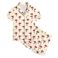 thumbnail image 3 of WOYY Toddler Girls Pajamas Coconut Tree Print Short Sleeve Top & Shorts Homewear Set Pjs, 3 of 4