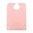 thumbnail image 4 of Waterproof Oil-Resistant Adult Bib No-Wash Design With Bottom Pocket for Elderly Patients Home Dining Daily Meals Nursing Care(Pink L), 4 of 5
