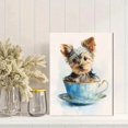 thumbnail image 2 of Cute Yorkshire Terrier Teacup Canvas Wall Art, Adorable Pet Print for Living Room, Bedroom, Kitchen, Office and Farmhouse Decor, 2 of 8