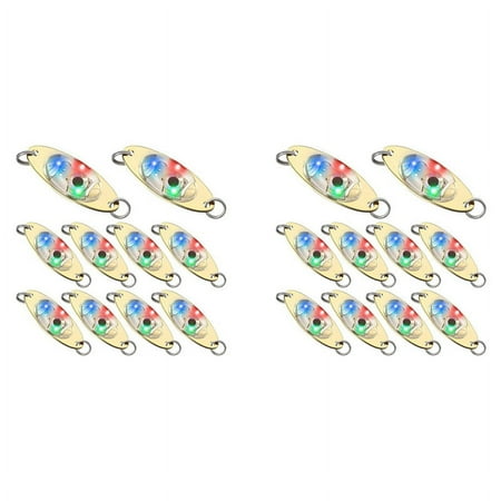 20 Pcs LED Fishing Spoons Underwater Flasher Flasher Trolling Deep Drop Fishing Light
