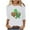 White, variant on Erwazi St Patricks Day Shirt Women 3/4 Sleeve Crew Neck T-Shirts Shamrock Funny Graphic Tee Tops