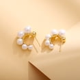 thumbnail image 4 of Fiudx Pendientes En Forma de C, Diseño de Letras Moderno, Joyería de Perlas, Acero Inoxidable, Accesorio de Moda Duradero, Perfectos para Bodas, Aniversarios y Cumpleaños, Regalo Ideal para Mujeres., 4 of 5