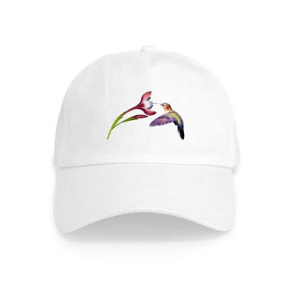 CafePress - Hummingbird In Flight Cap - Adjustable 100% Brushed Unisex Casual Cotton Baseball Cap, Beige, 1