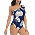 thumbnail image 3 of Honeii Mom And Baby Owls for women's one-piece swimsuit featuring a chic one-shoulder design experience elegance and style in the water-Large, 3 of 6