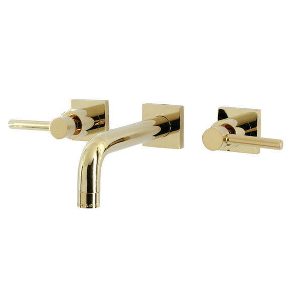 Kingston Brass KS6122DL Concord Double-Handle Wall Mount Bathroom Faucet, Polished Brass