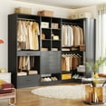 thumbnail image 3 of Aheaplus Closet System Organizer Set with Drawers, Pants Rack, Cube Storage & Hanging Rods – Includes Shoe Storage & Anti-Tip Kit – Expandable, Easy to Install, White, 3 of 9
