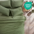 thumbnail image 4 of Juego de edredón Zlpp Seersucker Twin, 5 piezas, verde oliva, 4 of 7