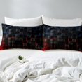 Blue Red Checkered Duvet Cover Set Twin Size, Geometric Grid Plaid