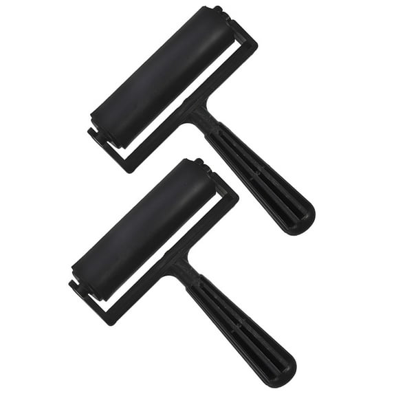 2 Pcs Printmaking Rollers for Crafting Diamond Kits Kids Art Black