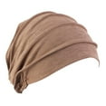 thumbnail image 6 of Mens Womens Cotton Knitted Slouchy Baggy hat Soft Stretchy Head Cover Loss Night Sleep or Cancer Chemo Coffee, 6 of 8