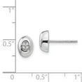 thumbnail image 3 of White Sterling Silver Earring Button Women'S Diamond 9 mm 7, 3 of 4