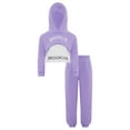 thumbnail image 3 of Haitryli Big Girls Long Sleeve Cropped Hoodie Sleeveless Tank Tops with Sweatpants Set 3 Piece Workout Clothes Set Purple 4-5, 3 of 7