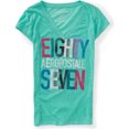 thumbnail image 1 of Aeropostale Stacked Eighty Seven Graphic Camiseta para Mujer, Verde, X-Large Aeropostale Camiseta gráfica, 1 of 1