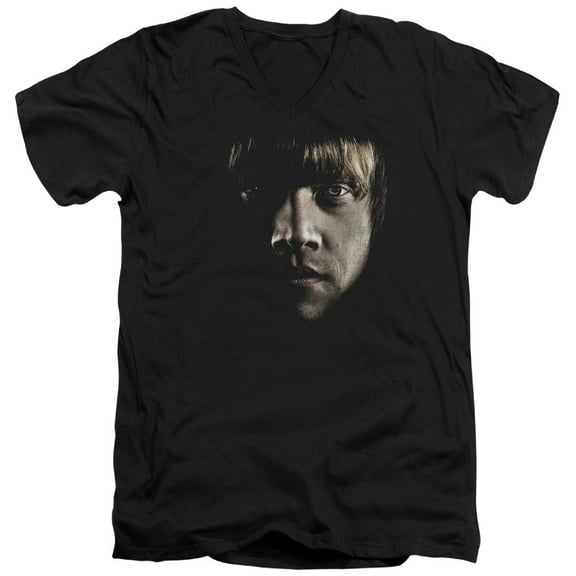 Harry Potter - Ron Poster Head - Slim Fit V Neck Shirt - Large